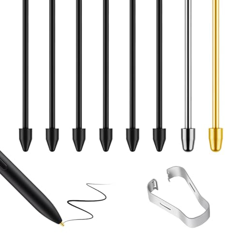 ZORBES® 8PCS Replacement Metal & Felt Tips/Nibs for Samsung Galaxy Tab S10+/S10 Ultra/S9/S9FE+/S9 Ultra/S8/S8+/S8 Ultra/S7/S7 FE/S6/S6 Lite/S22/S23/S24 Ultra S Pen, Nibs+Clip