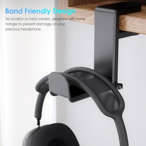 ZORBES® PC Gaming Headset Headphone Hook Holder Hanger Mount Stand with Adjustable Rotating Arm Clamp Under Desk Design Universal Built in Cable Clip Organizer 2 PCS