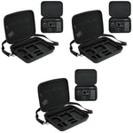 ZORBES® 3PCS Polyurethane Carrying Case for DJI Osmo Action 3 4 5Pro Hard Shell Bag with Shoulder Strap Travel Camera Not Included Black 3 PCS