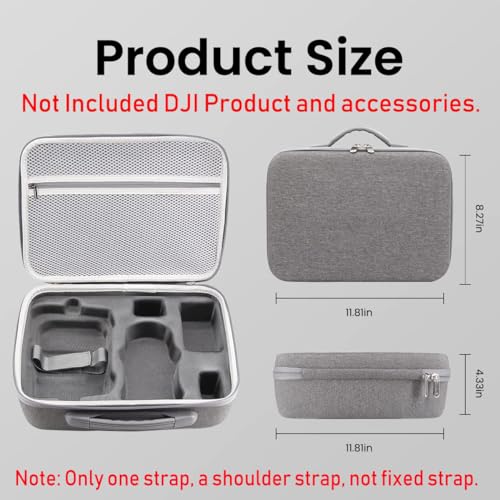 ZORBES® Carrying Case for DJI Mini 3 Pro, Portable Compact Storage Bag Hard Case Set with Strap Storage Travel Case Compatible with DJI Mini 3 Pro Drone Controller (Only Case, Not Include DJI Product)