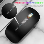 Verilux® Wireless Mouse Rechargeable Battery Level Visible Bluetooth 2.4G 3.0BT 5.0BT for Laptop 1600DPI Ergonomic Silent Compatible with iPad PC Mac Windows iOS Black 3 PCS