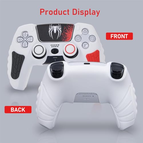 Verilux® PS5 Controller Silicone Cover Case Combo, Anti-Slip Sweat Proof Skin for PS5 DualSense, with 2 Thumb Grip Caps, Joystick Protectors & Touchpad Sticker, Protective Wrap for Gaming