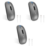 Verilux Wireless Mouse for Laptop featuring Dual Mode 2.4G and Bluetooth 5.1 | Grey 3PCS