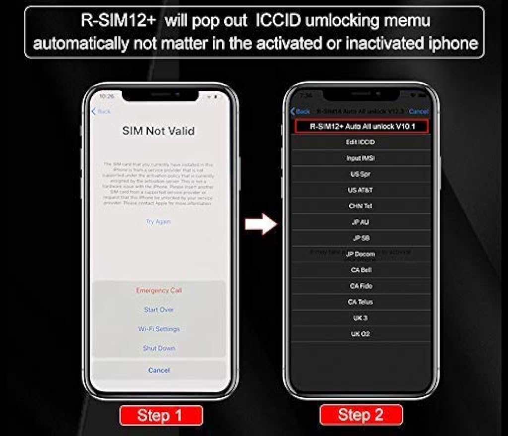 Verilux® Carrier Unlock Chip for iPhone, Universal Automatic R-SIM12+ Super ICCID Unlock SIM Card Tool Suitable for iOS 12.2 12.3, iPhone Xs/X/8/7/6/6s/5/G iOS 12.3 .1 - verilux