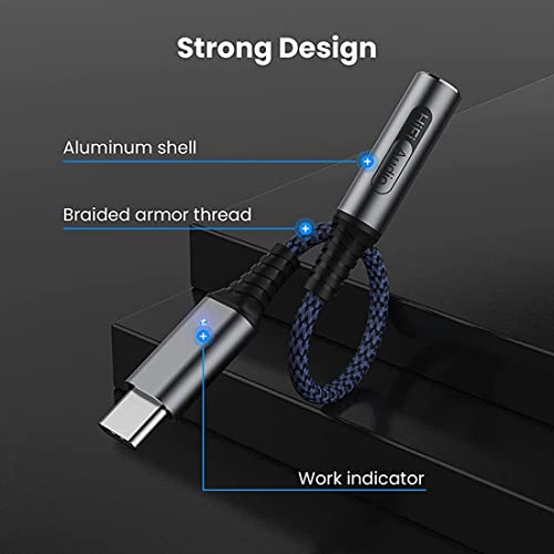 ZORBES® USB C to 3.5mm Jack Audio Adapter USB Type C to 3.5 mm Jack Converter, USB C to Aux Cable, Type C to 3.5mm Audio Headphone Adapter for Samsung Galaxy S22 Ultra S21 FE S20+ Note 20 10 Tab S8