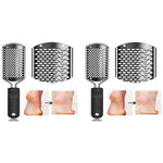 ZORBES® Stainless Steel Rasp Callus Filer Blade Foot Care Scraper Easy Use and Clean File for Wet and Dry Feet Pack of 1 Black 2PCS