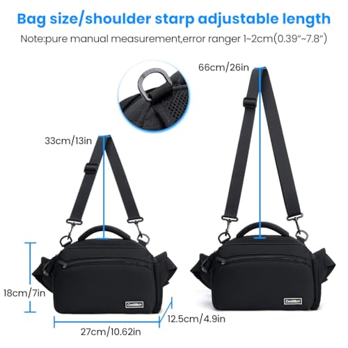 ZORBES® 3 in 1 Waist Camera Case DSLR SLR Bag Sling Shoulder Camera Bag Water Resistant Pack for Camera Carrying Case for Photographer Hiking Shooting Traveling Men Women