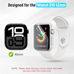 Zeitel® Screen Protector for A pple Watch S10 42mm HD Soft Protective Silicone Film Scratch Protection Screen Protector with Auto-Alignment Applicator Tool Kit, 2 Sheet Film Included