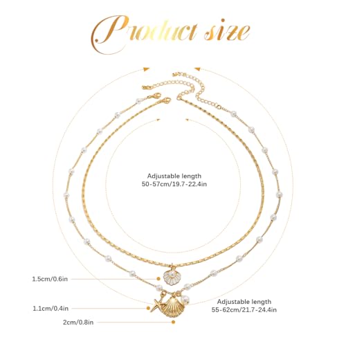 Verilux® Necklaces Layered Pearl Starfish Necklace Chains