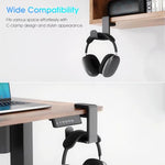 ZORBES® PC Gaming Headset Headphone Hook Holder Hanger Mount Stand with Adjustable Rotating Arm Clamp Under Desk Design Universal Built in Cable Clip Organizer 2 PCS
