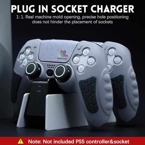 ZORBES® Game Controller Silicone Cover for PS5 Game Controller 30th Anniversary Customized Protective Cover for Controller, with 2 Thumb Grip Caps & Touchpad Sticker 3 PCS