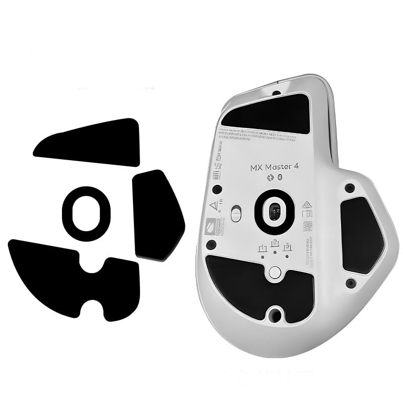 ZORBES® Replacement Mouse Feet Compatible with Logiech MX Master 4, PTFE Mouse Skates Pads, Precision Die Cut Sticky Skates, Low-Friction Glide Replacement Bottom Feet for Smooth Mouse Movement