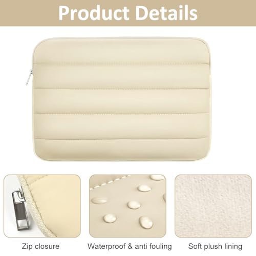 ZORBES® Waterproof Laptop Bag 14.1 Inches Travel Cute Puffy Soft Plush Lining Anti-Scratch Women 3PCS