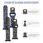 ZORBES® 2 PCS Watch Band Compatible with Apple Watch Ultra 2/Ultra Band 42/44/45/49/46mm, Soft Silicone Replacement Bands for iWatch Series 9 8 7 6 5 4 3 2 1 SE (Watch Not Included)