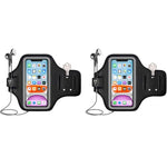 ZORBES® Armband for Mobile Phone Running, Waterproof Phone Holder for Running for iPhone 13, 12, 11, XR, Elastic Arm Band with Card Holder for Within 7in 's Mobile 2 PCS