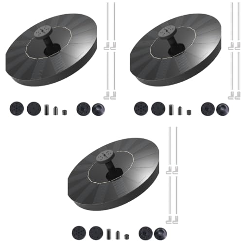 Verilux® Plastic Fountain Solar Power Floating Water Pump For Pool Pond Garden Patio Plants Round 7V 1.4W Black 3PCS