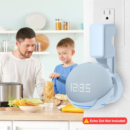 ZORBES® Wall Mount for Alexa Echo Dot Outlet Hanger Stand (5th & 4th Gen) Holder with Cable Management Accessories Holder Only 2 PCS