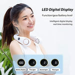ZORBES® Portable Neck Fan, Personal Mini USB Bladeless Neck Fan, 3000mAh Neck Fan with 3-Speed, LED Battery Level Display, No Curly Hair Wearable Necklace for Camping Hiking Outdoor Travel (White)