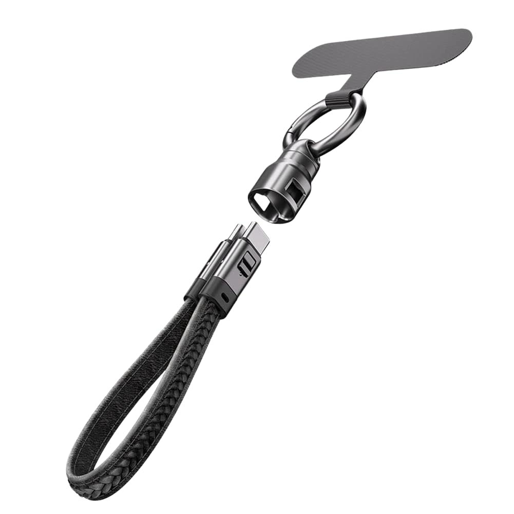 Verilux Type C to Type C Cable for iPhone 15/16 with 240W PD Fast Charging | 20cm PU Leather Lanyard Design