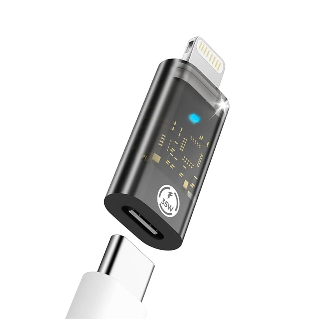 Verilux Type C to Lightning Adapter for iPhone featuring 35W PD Fast Charge and LED Indicator