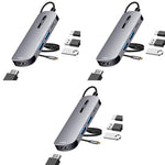 Verilux® USB C HUB 4 in 1 to HDMI Adapter with 4K 30Hz HDMI 2.0 3.0 Multiple Port Type for Laptop with PD 100W Data 20CM Long Cable MacBook Pro Air 3 PCS