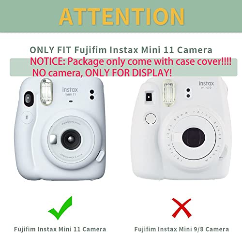 ZORBES® Instax Mini 11 Case Cover, Crystal Protective Camera Case for Fujifilm Instax Mini 11, with Flim Sheet Holder, Easy Install Shell Cover with Shoulder Strap for Intex Camera Mini 11 (case only