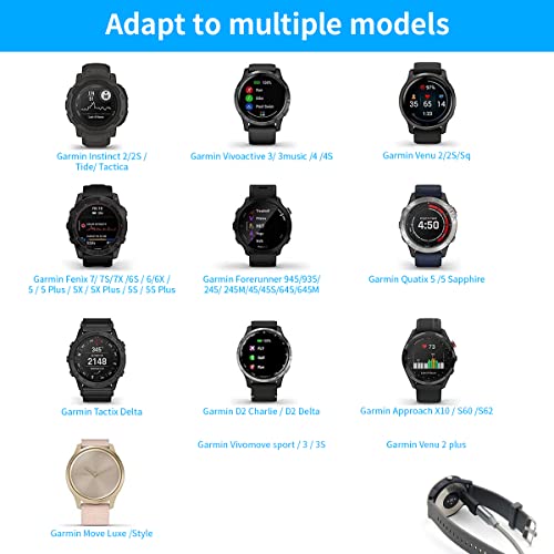 ZORBES® Watch Charger to Type C Adapter for Garmin, Compatible with Garmin Fenix 7/ 7S/7X /6 /6S /6X /5/5 Plus /5X /5X Plus /5S /5S Plus, Instinct 2/2S /Tide/Tactical, Forerunner, Vivomove and More