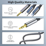 Verilux® 3 in 1 Car Aux Cable USB C to 3.5mm Audio Cord Stereo Compatible with Galaxy S23 S22 S21FE OnePlus iPhone 14 13 12 XR 3 PCS