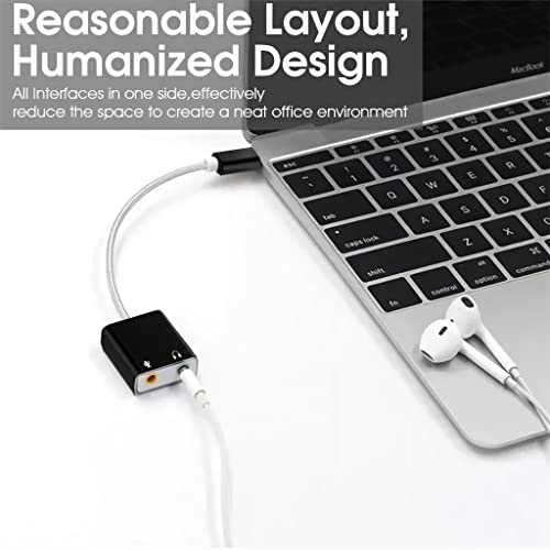 ZORBES® USB to 3.5mm Jack Audio Adapter, USB Sound Card with Headphone and Microphone Jack USB to Aux Converter for Windows and Mac, Linux, Compatible with PS5, PS4, Laptop Plug & Play No Drivers Need