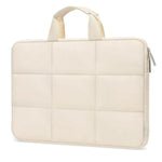 ZORBES® 13'' Laptop Bag, Fashion Quilting Laptop Hand Bag, Non-abrasive Plush Liner, Dual Zipper Travel Laptop Bag, Beige