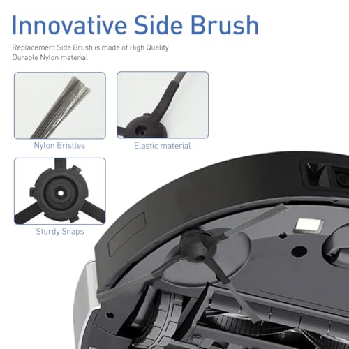 Verilux® 18PCS Replacement Accessories for Ecovacs Deebot Y1 Pro Robot Vacuum Cleaner Filtration Nets Sweeping Brushes Cleaning Tools