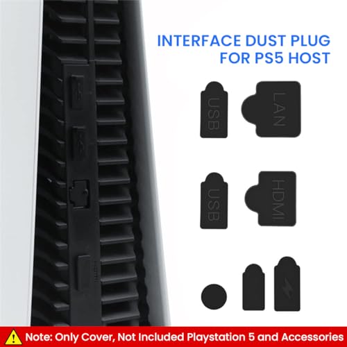 ZORBES® Dust Plug for PS5 18PCS Kit for PS5 Slim Console Silicone Plugs Protector Antidust Cover Dustproof PlayStation 5 Disk Digital Game Accessories