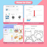 Zeitel® Mini Bluetooth Thermal Portable Label Inkfree for Android and iOS System Black on White with 10 Roll Print Paper Stickers Pink 3 PCS