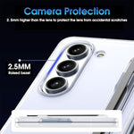 ZORBES® Phone Case for Samsung Galaxy Z Fold 5 Fashion Bi-fold One-Piece PC with HD Transparent 6.3-inch Front Display Cover Integrated S Pen Holder 2PCS