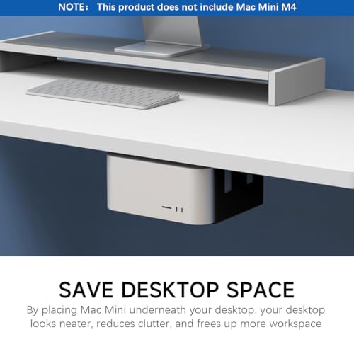 ZORBES® Mac mini M4 Mount Under Desk Holder Screw Fixed Wall Metal Bracket Rack 2024 Organizer for Accessories 2 PCS