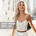 ZORBES® Phone Strap Crossbody Strap 45 inch Over-Shoulder Sling Phone Chain with Lanyard Patch Attachment Chic Charming Metal Link Chain Phone Sling Travel Phone Strap Fashion Cell Phone Accessory