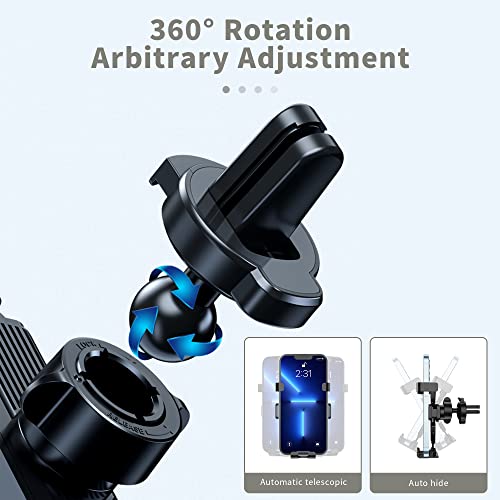 ZORBES® Car Phone Holder, Rotatable Metal Mobile Phone Holder for Car, Car Phone Mount Strong Air Vent Clip Car Phone Holder for iPhone 13 Pro Max and More