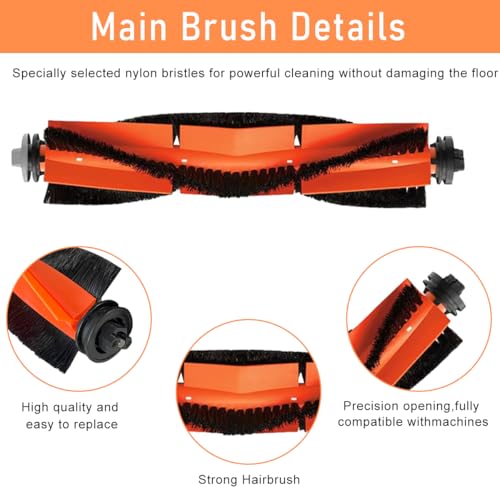 Verilux® Replacement Accessories for Mi Robot Vacuum X10 Set of 9Pcs Replacement Accessories Includes Main Brush, Side Brushes, Mop Cloth, Dust Collection Bags, Filters, X10 Vacuum Cleaner Accessories