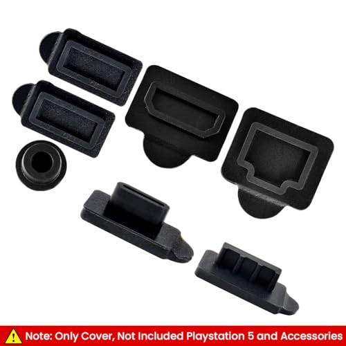 ZORBES® Dust Plug for PS5 18PCS Kit for PS5 Slim Console Silicone Plugs Protector Antidust Cover Dustproof PlayStation 5 Disk Digital Game Accessories