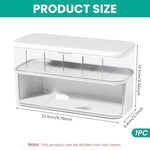 ZORBES® Data Cable Organizer Case Double Layer Clear Cable Accessories Storage Box with Drawer, Flip-up Lid Multi Compartment Cable Holder Small Gadget Desk Storage Box