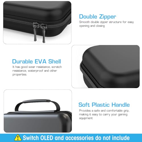 ZORBES® Carrying Case for Switch Gamepad, Organizer Bag for Switch/Switch OLED with 8 Games, Anti-Scratch EVA Storage Bag for Switch Carrying Case Accessories Bag 2 PCS