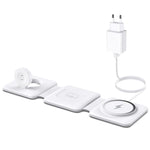 ZORBES® 3 in 1 Wireless Charger for Apple iWatch Airpods, Fast Wireless Charger for iPhone, Apple Charging Station Charging Dock Mag-Safe Charger Stand for iPhone iWatch Airpods