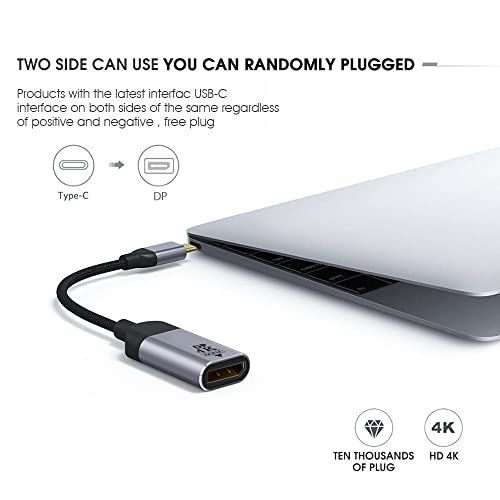 ZORBES® USB C to DisplayPort Adapter 4K@60Hz, Aluminum Portable USB C Adapter, for MacBook Pro, MacBook Air, iPad Pro, XPS 15/13, Spectre, Surface, and More