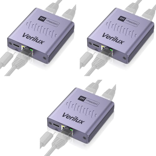 Verilux® 1000Mbps RJ45 Gigabit Ethernet Splitter 1 to 2 Adapter Extender Connector Internet Cable for PC TV Box Router 3 PCS