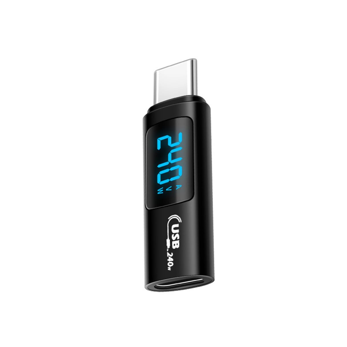 Verilux USB C Adapter for Fast 240W PD Charging with LCD Display | Aluminum Alloy Design