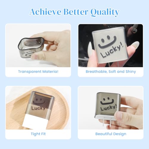 Verilux® Charger Protectors for iPhone 15 14 20W Charging Cable Spring Coil Protector with Simple Face Connector Sleeve for Adapter 2PCS