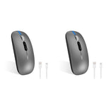 Verilux Wireless Mouse for Laptop featuring Dual Mode 2.4G and Bluetooth 5.1 | 1600DPI Ergonomic Silent Grey 2PCS