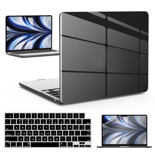 ZORBES® Compatible with M2 2024 2023 2022 MacBook Air 13 inch case, Model A2681, Hard Shell Case&Keyboard Cover&Screen Film for New M2 Mac Air 13.6 with Touch ID, Crystal