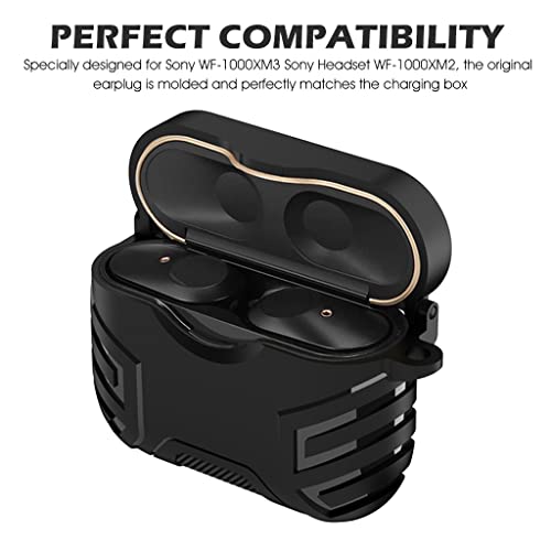 ZORBES® Earphone Case Cover for Sony WF-1000XM3 Shockproof Charging Case Cover for Sony WF-1000XM3 Protective Case with Carabiner