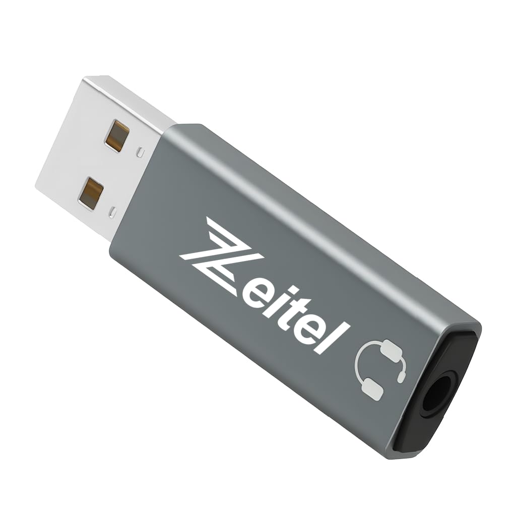 Verilux USB Sound Card for 3.5mm TRRS Headset and Mic featuring Advanced Audio Chipset | Compatible with Windows Mac Linux PS4